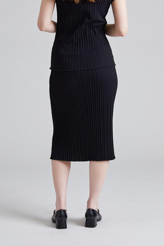 Filippa K Cotton Rib Slip Skirt Black 